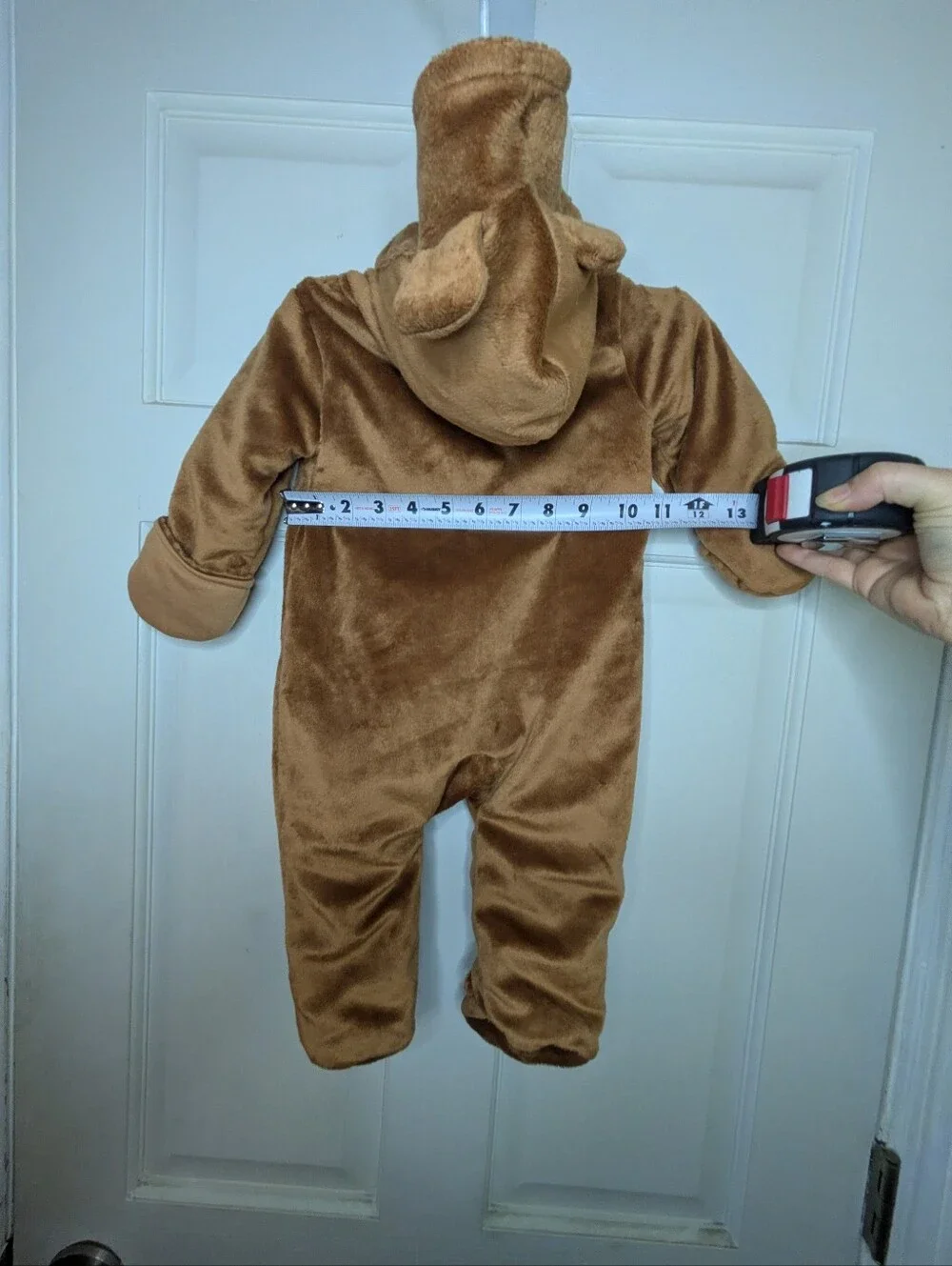 Carter's Brown Plush Hooded Baby One-Piece with Bear Feet And Bear Ears